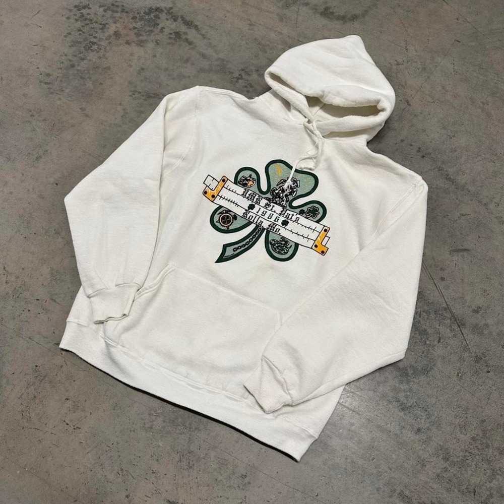 Vintage Fraternity Shamrock Hoodie Large